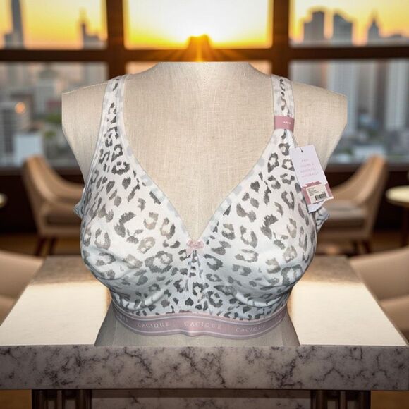 NWT Plus Size Cacique Wireless Full Coverage Unlined Animal Print Bralette Size - Picture 1 of 7